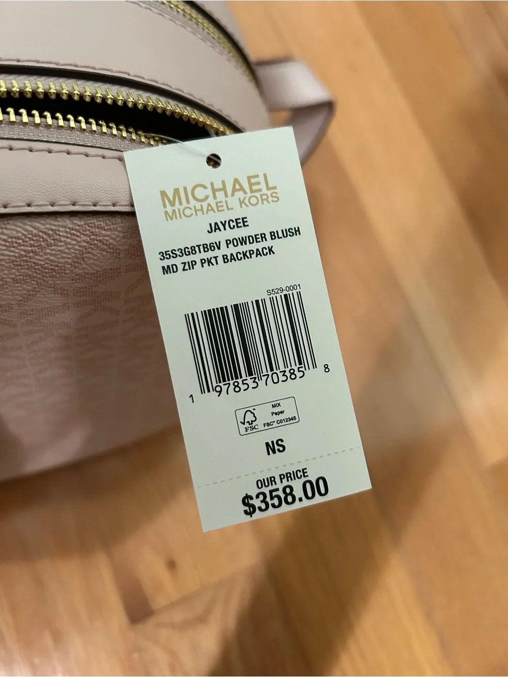 Michael Kors Jaycee backpack medium size in powder blush pink